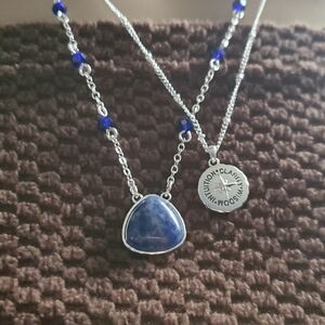 Healing Spirit Necklace set silvertone.  AVON NIB length - 22"